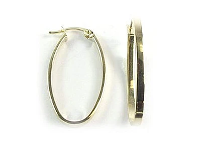 10K Yellow Gold Polished Lever Back Hoop Earrings