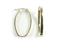 10K Yellow Gold Polished Lever Back Hoop Earrings