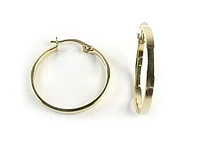 10K Yellow Gold Lever Back Polished Hoop Earrings