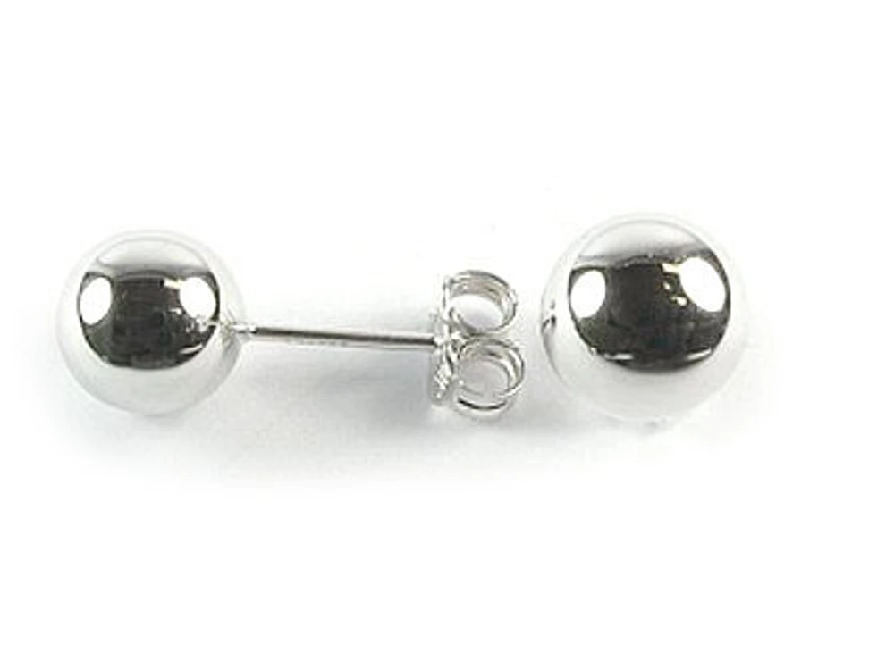 10K White Gold Ball Stud Earrings