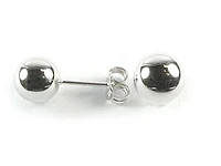 10K White Gold Ball Stud Earrings