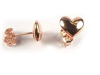 10K Rose Gold Heart Polished Stud Earrings