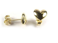 10K Yellow Gold Heart Polished Stud Earrings