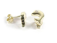 10K Yellow Gold C.Z Polished Dolphin Stud Earrings