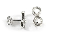 10K Gold C.Z Infinity Loop Stud Earrings