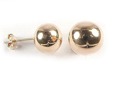 10K Rose Gold Polished Ball Stud Earrings