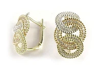 10K Yellow & White Gold C.Z Cubic Earrings