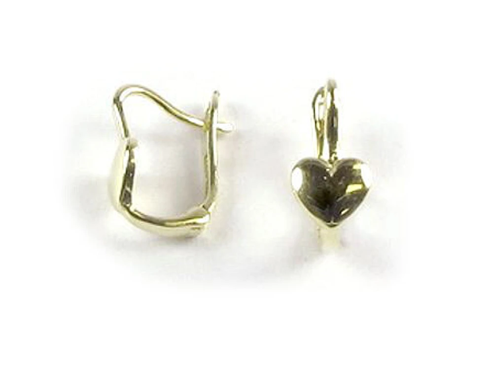 10K Gold Polished Heart Earrings