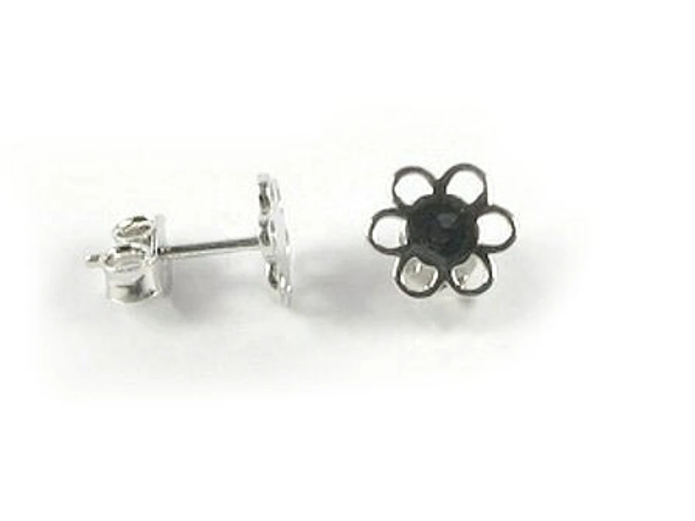 10K Gold Polished Flower Stud Earrings