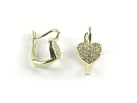 10K Yellow Gold C.Z Heart Earrings