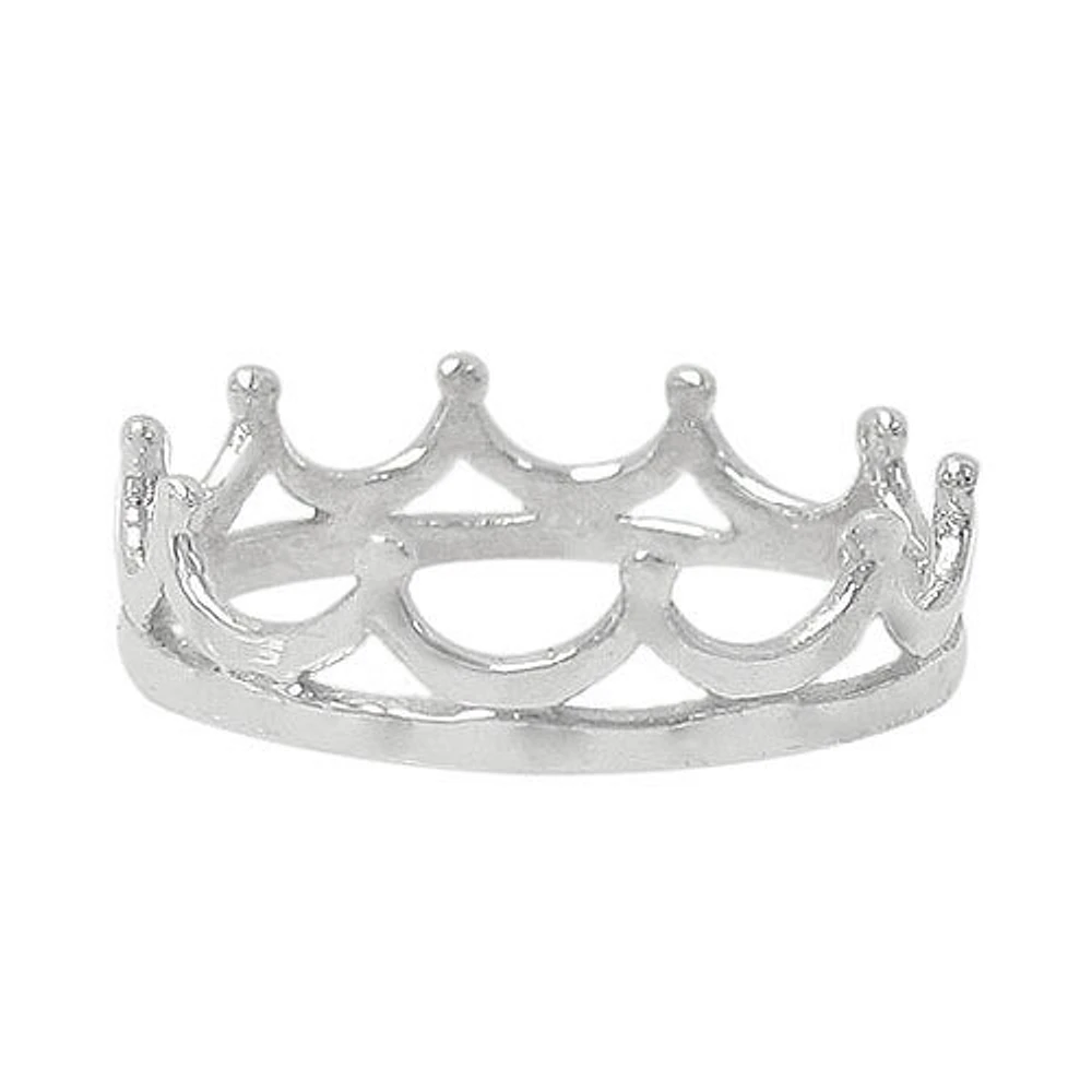 Sterling Silver, 6mm Crown Ring