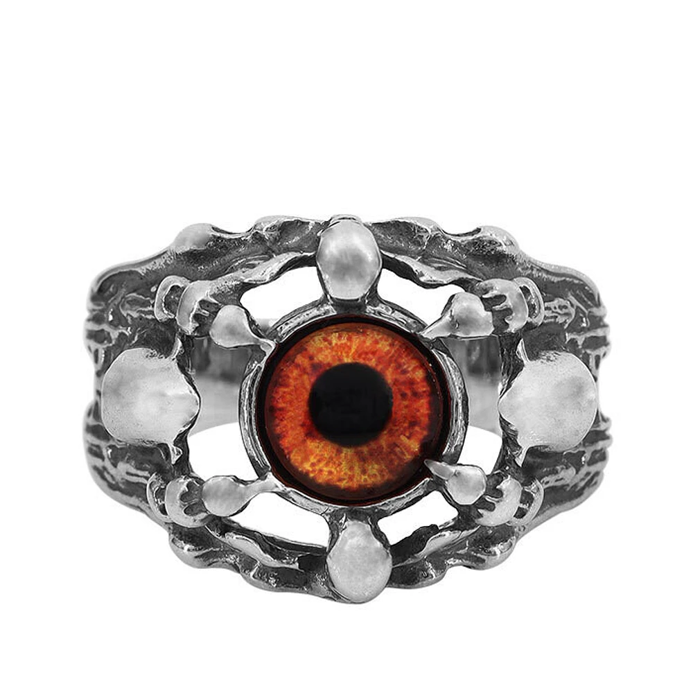 Sterling Silver, Dragon Claw Eye Ring, 18mm Width