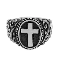 Sterling Silver, 18mm Cross Ring