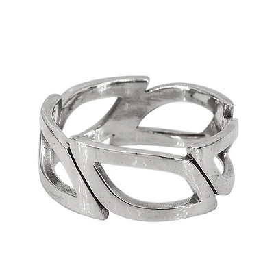 Sterling Silver, 8.5mm Leaf Band