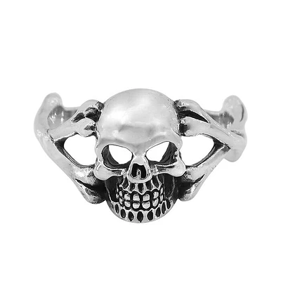 Sterling Silver, 9X13mm Skull Head Ring