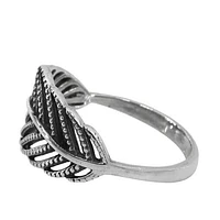 Sterling Silver, 12X20mm Leaf Rings With 2mm Band