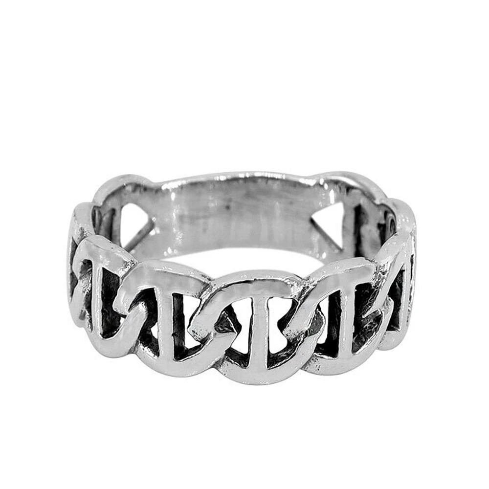 Sterling Silver, 7mm Round Link Band