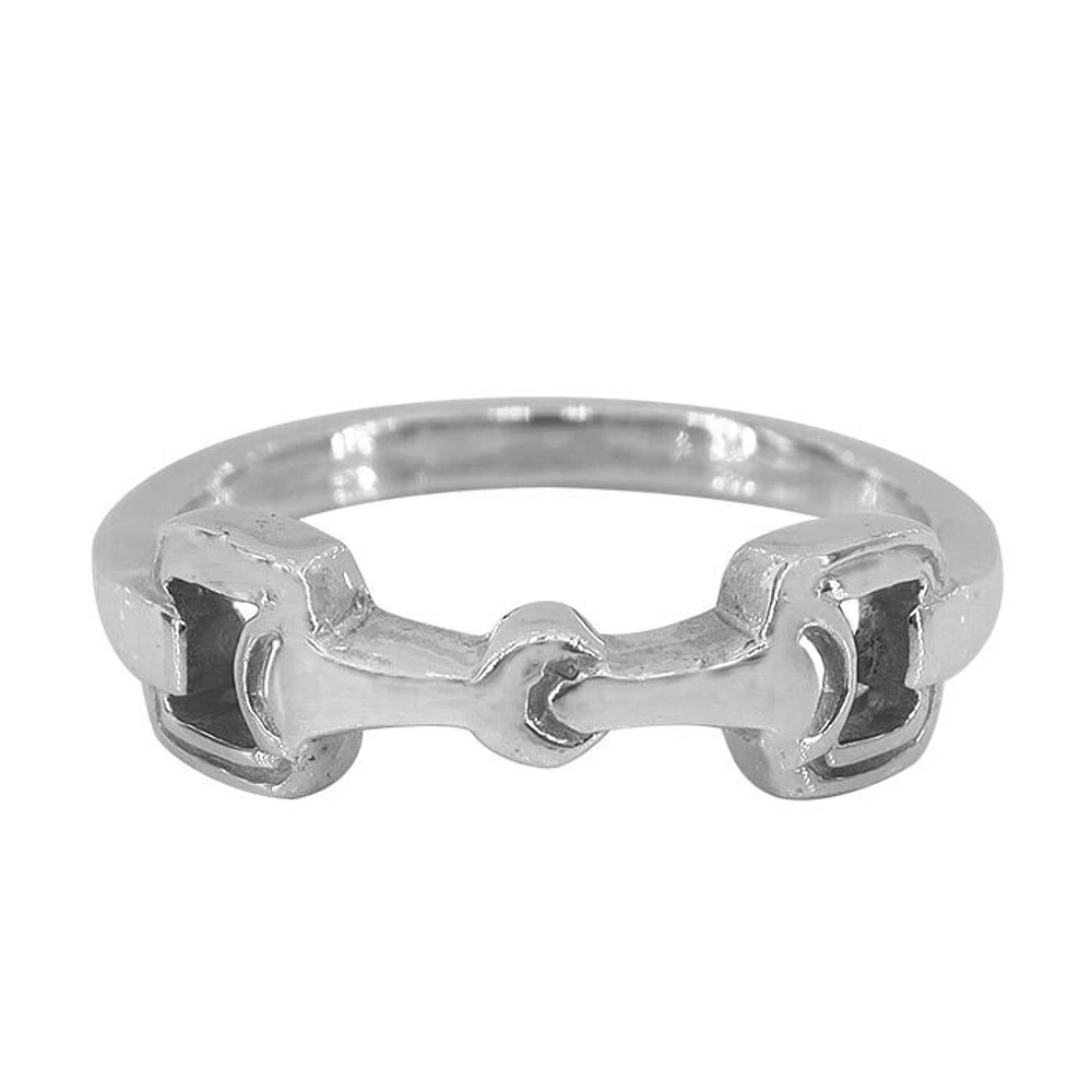 Sterling Silver, 6mm Double Square Loop Ring