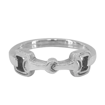 Sterling Silver, 6mm Double Square Loop Ring