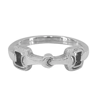 Sterling Silver, 6mm Double Square Loop Ring