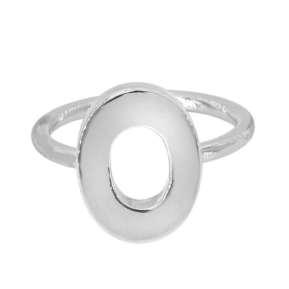 Sterling Silver, 10X14mm Oval Loop Ring, 1.5mm Band