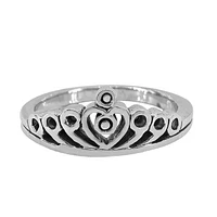 Sterling Silver, 9Mm Crown Ring, 2Mm Band