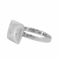 Sterling Silver, 11mm Square Shape Ring With 3mm Band
