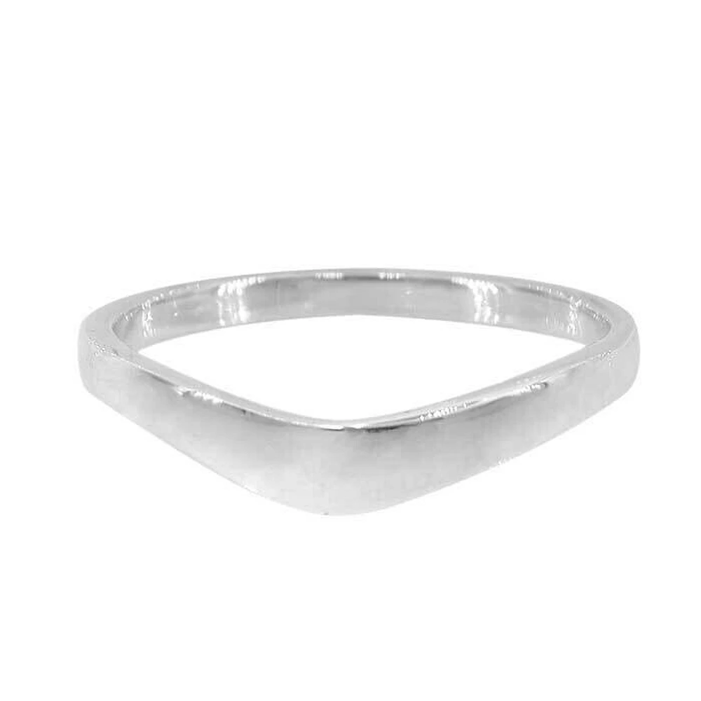 Sterling Silver, 4mm Curved Ring