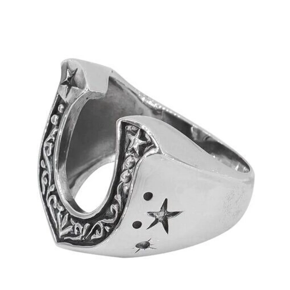 Sterling Silver, 24X27mm Horseshoe Ring