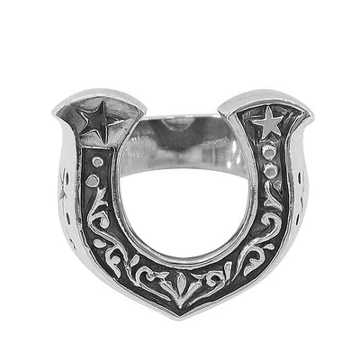 Sterling Silver, 24X27mm Horseshoe Ring