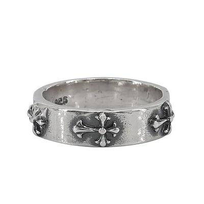 Sterling Silver, Cross Ring, 6mm Width