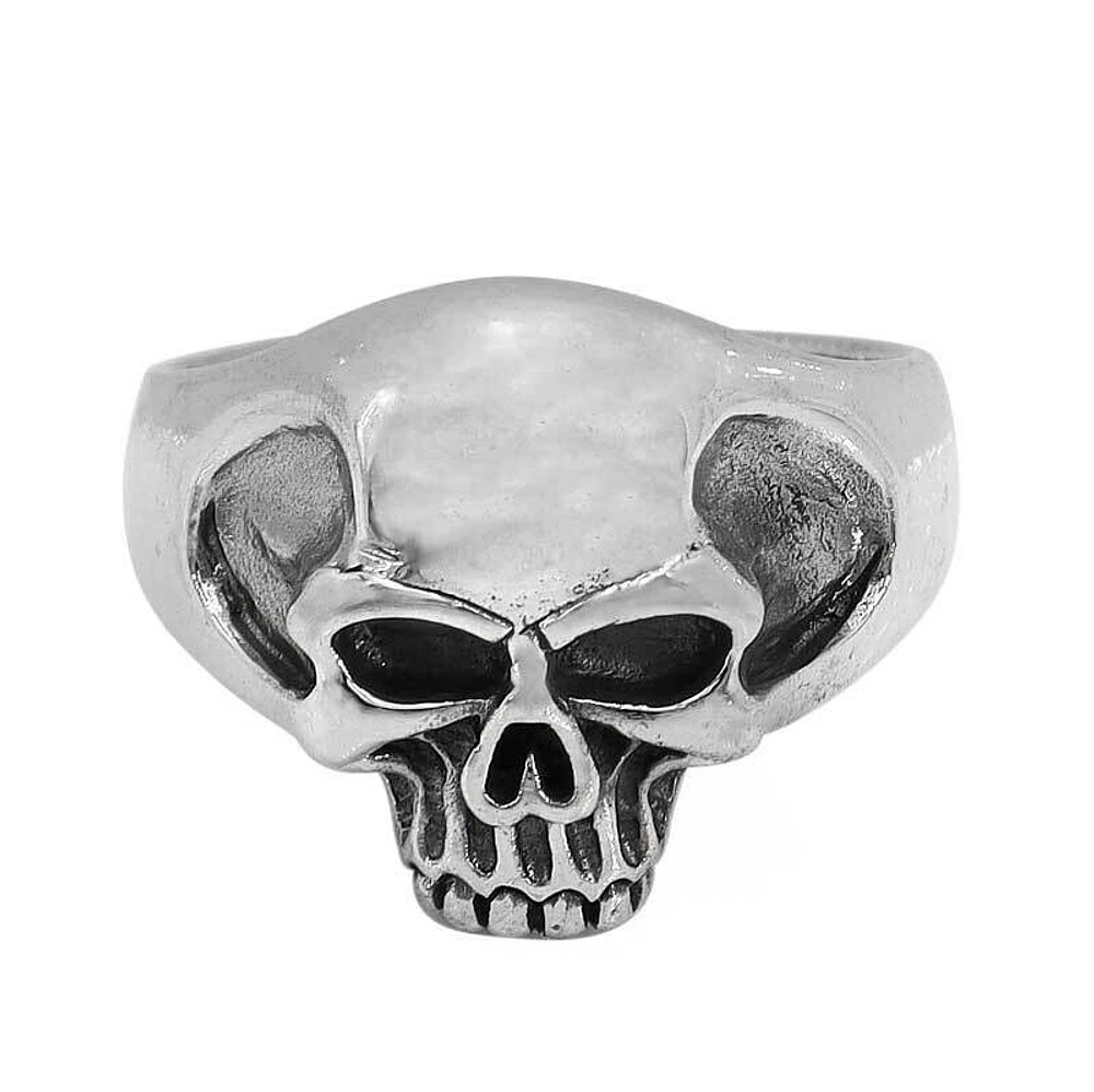 Sterling Silver, Skull Head Ring, 17mm Width