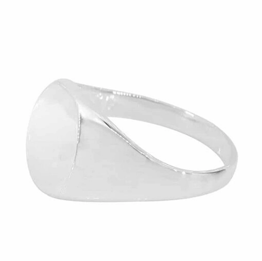 Sterling Silver, Oval Signet Ring, 13X15mm Face