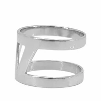 Sterling Silver With Rhodium, Triangular Ring, 15mm Width