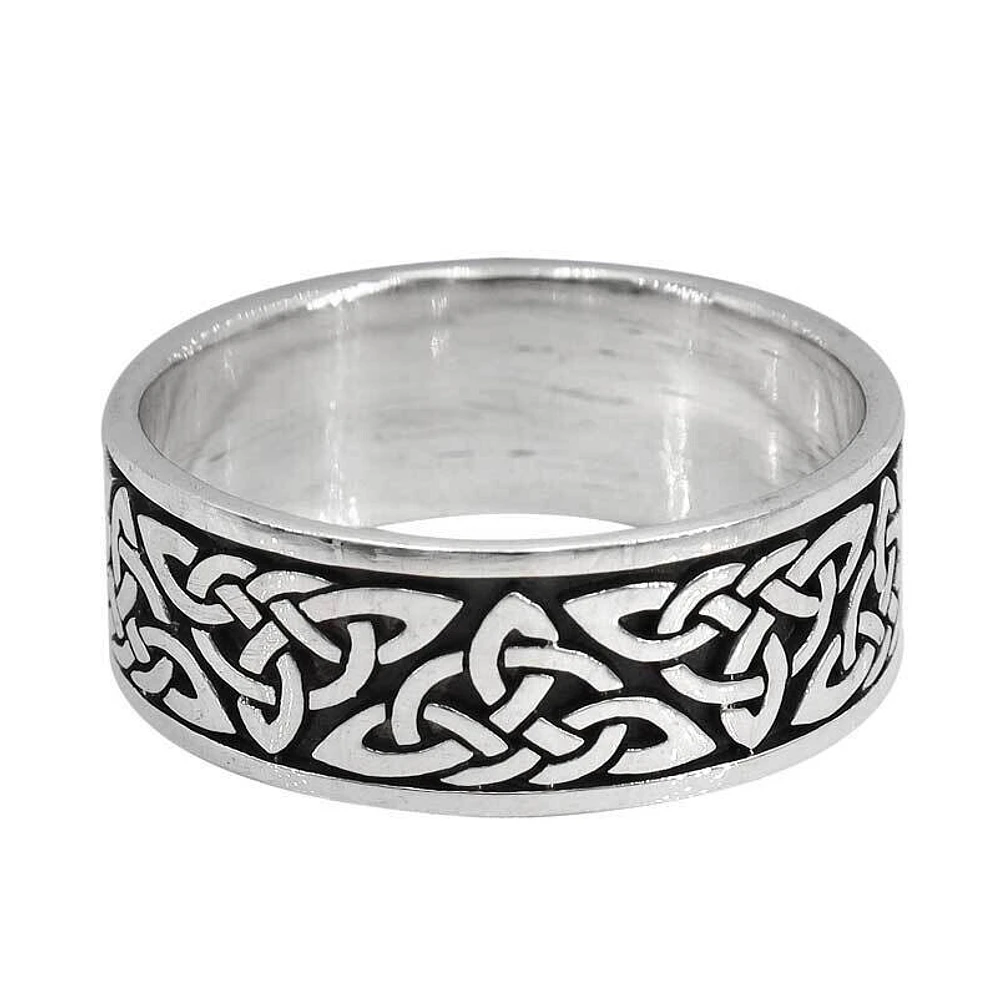 Sterling Silver, Celtic Knot Ring, 8mm Width