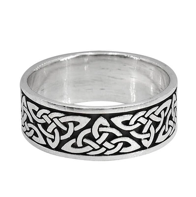 Sterling Silver, Celtic Knot Ring, 8mm Width