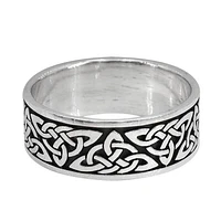 Sterling Silver, Celtic Knot Ring, 8mm Width