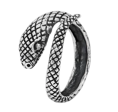 Sterling Silver, Adjustable Snake Ring, 11mm Width