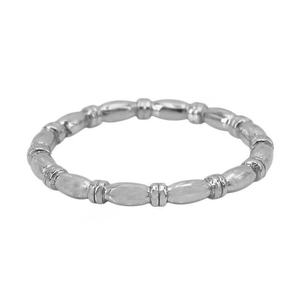 Sterling Silver With Rhodium, 3.5mm Stackable Ring