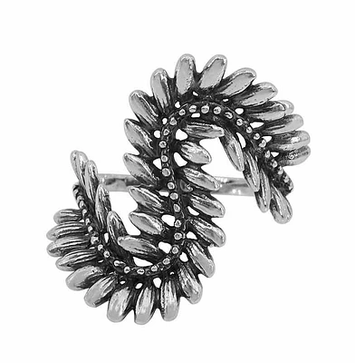 Sterling Silver, Leaf Ring, 24mm Width