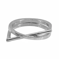 Sterling Silver, Bar And Loop Ring, 6mm Width