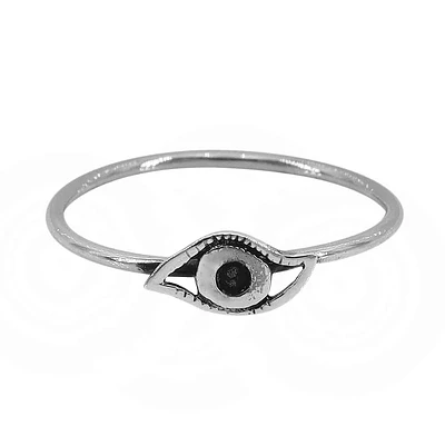 Sterling Silver, 8X5mm Evil Eye Ring