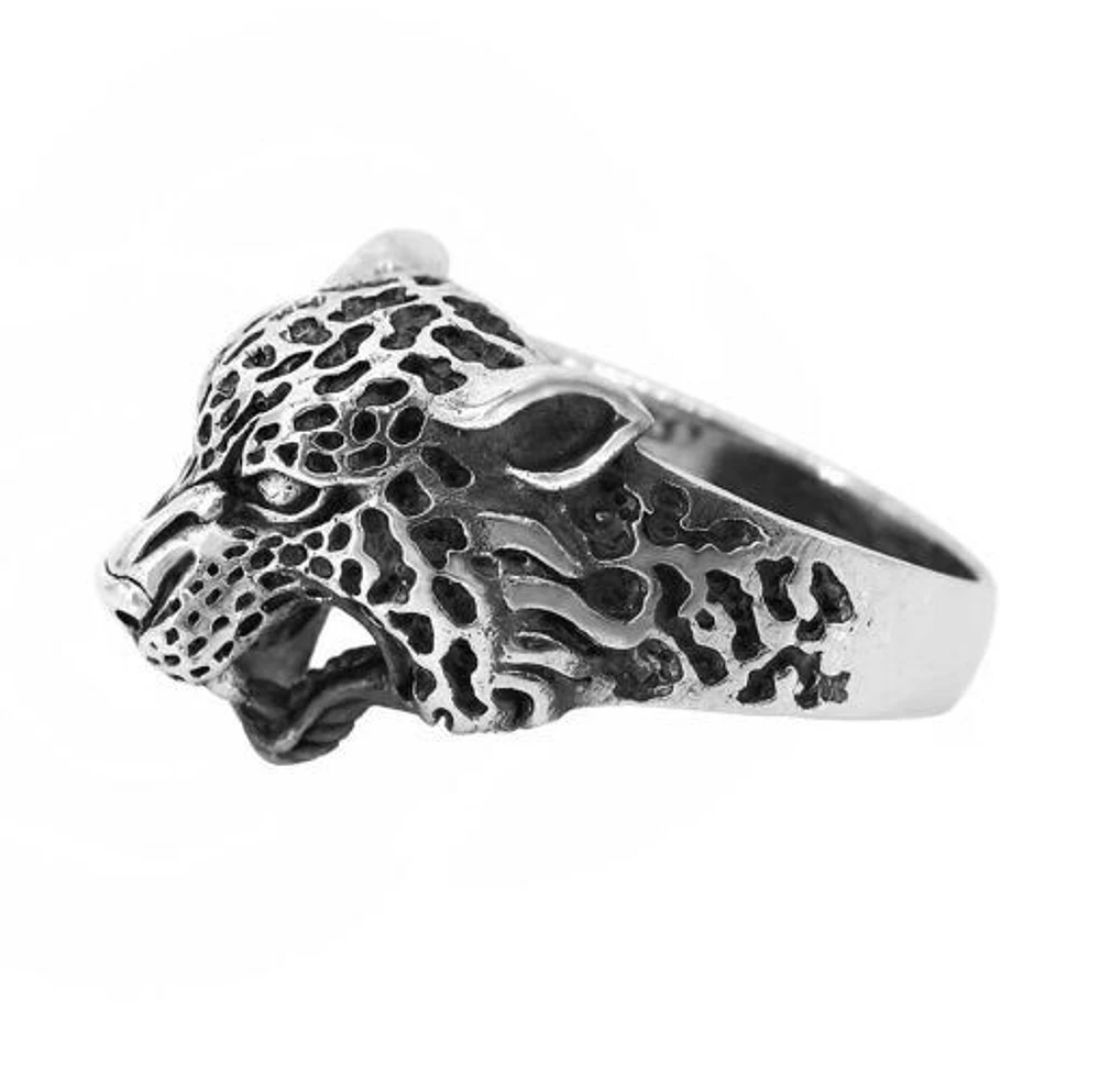 Sterling Silver, Jaguar Head Ring, 17mm Width