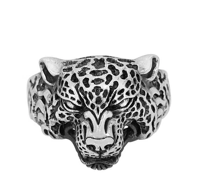 Sterling Silver, Jaguar Head Ring, 17mm Width