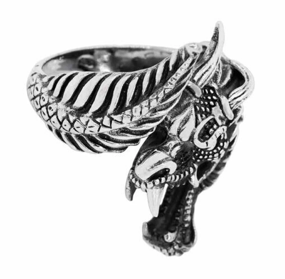 Sterling Silver, Dragon Ring, 38mm Width