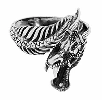 Sterling Silver, Dragon Ring, 38mm Width