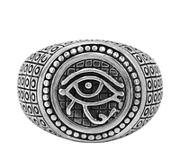 Sterling Silver, Egyptian Eye Ring, 18mm Width