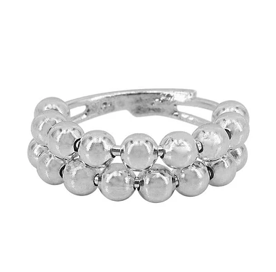 Sterling Silver, 4mm Ball Bead Ring, 7mm Width