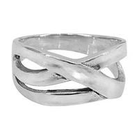 Sterling Silver, Crisscross Ring, 10mm Width