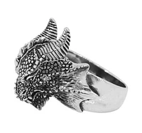 Sterling Silver, Dragon Head Ring, 23mm Width